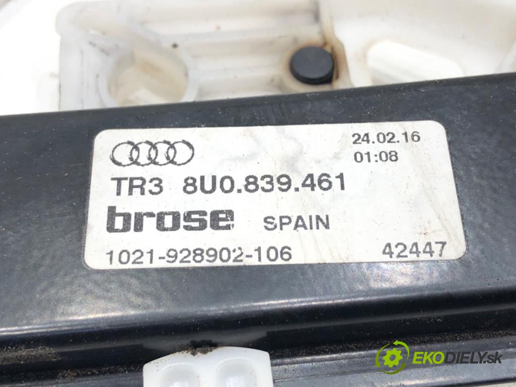 AUDI Q3 I SUV 2016 147 kW 2.0 TFSI quattro 1984 mechanismus okna levý zadní část 8U0839461