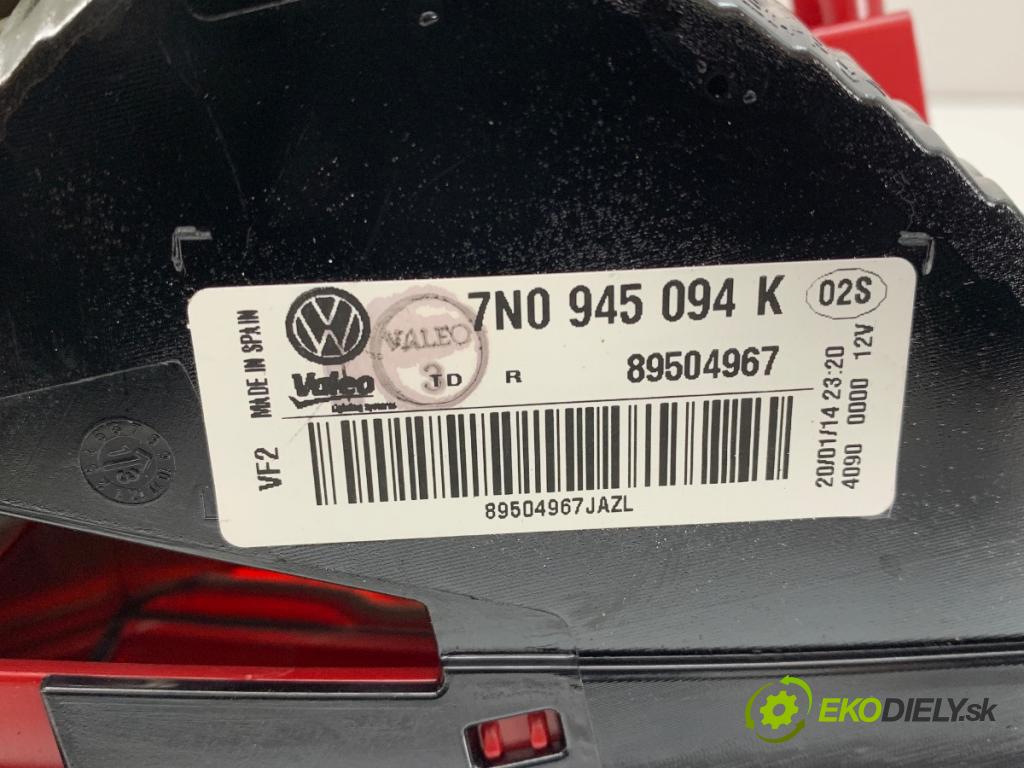 VW SHARAN nadwozie wielkoprzestrzenne (MPV) 2014 103 kW 2.0 TDI 1968 světlo pravý zadní část vnitřní 7N0945094K