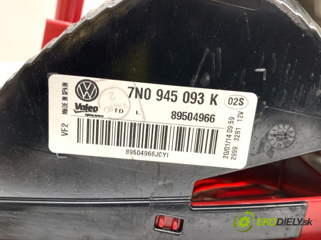 VW SHARAN nadwozie wielkoprzestrzenne (MPV) 2014 103 kW 2.0 TDI 1968 světlo levý zadní část vnitřní 7N0945093K
