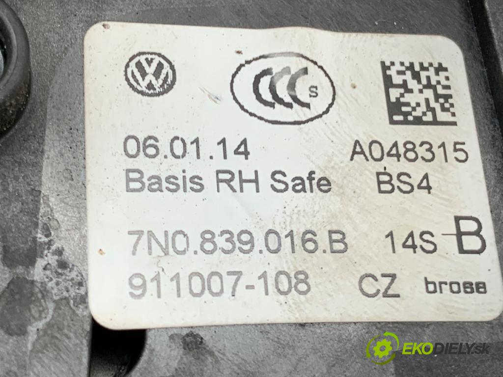 VW SHARAN nadwozie wielkoprzestrzenne (MPV) 2014 103 kW 2.0 TDI 1968 zámok Dvere pravy zad 7N0839016B