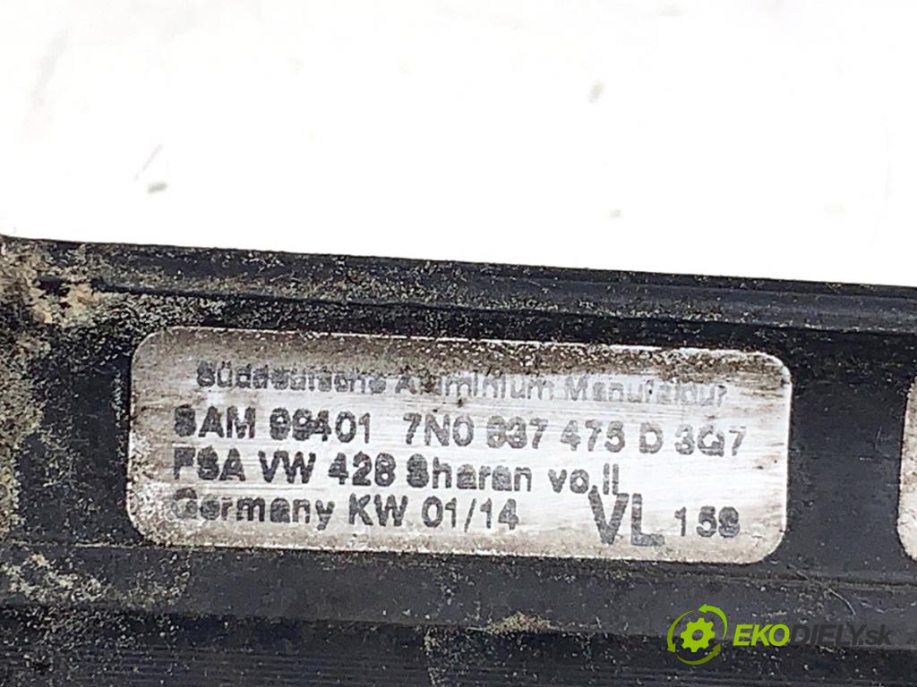 VW SHARAN nadwozie wielkoprzestrzenne (MPV) 2014 103 kW 2.0 TDI 1968 Lišta Sbírání: predný ľavy 7N0837475D