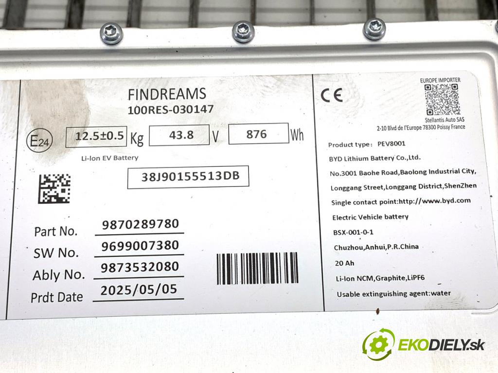 OPEL FRONTERA  2025 100 kW 1.2 MHEV 100kW (136KM) 1199 AKUMULATOR: 9870289780