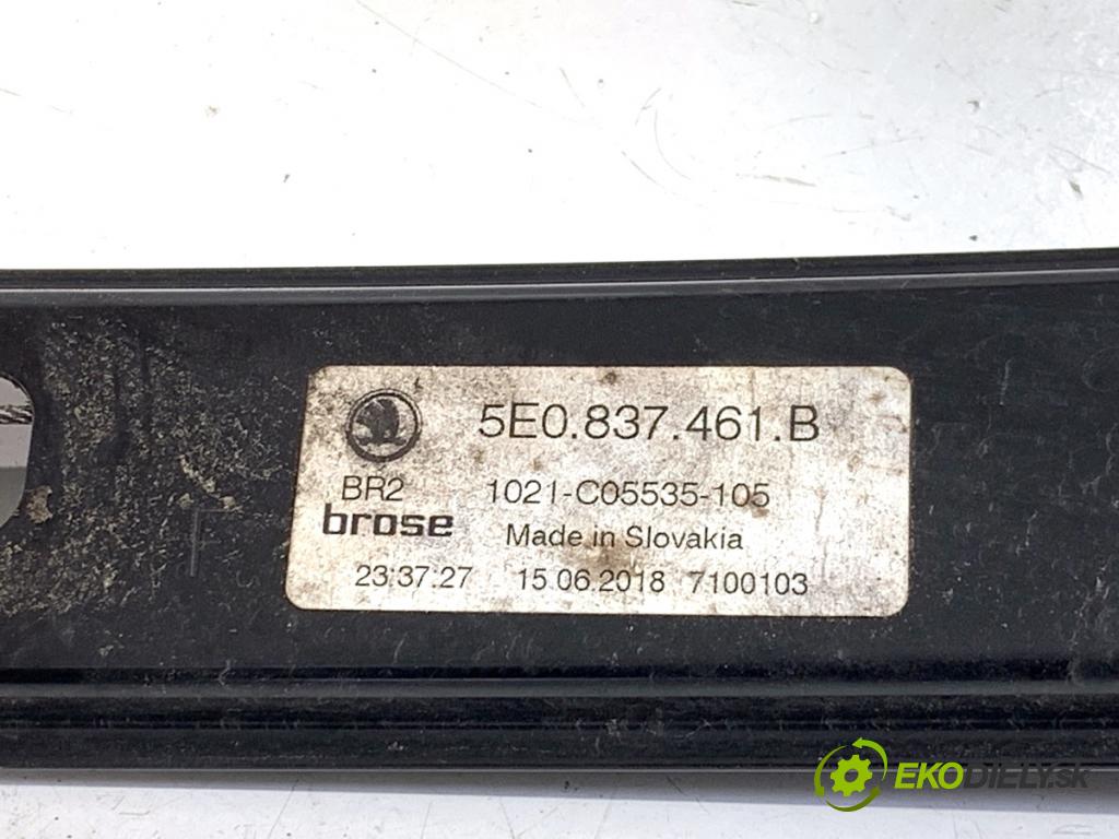 SKODA OCTAVIA III Kombi 2018 110 kW 2.0 TDI 1968 Mechanizmus okna ľavy predný 5E0837461B