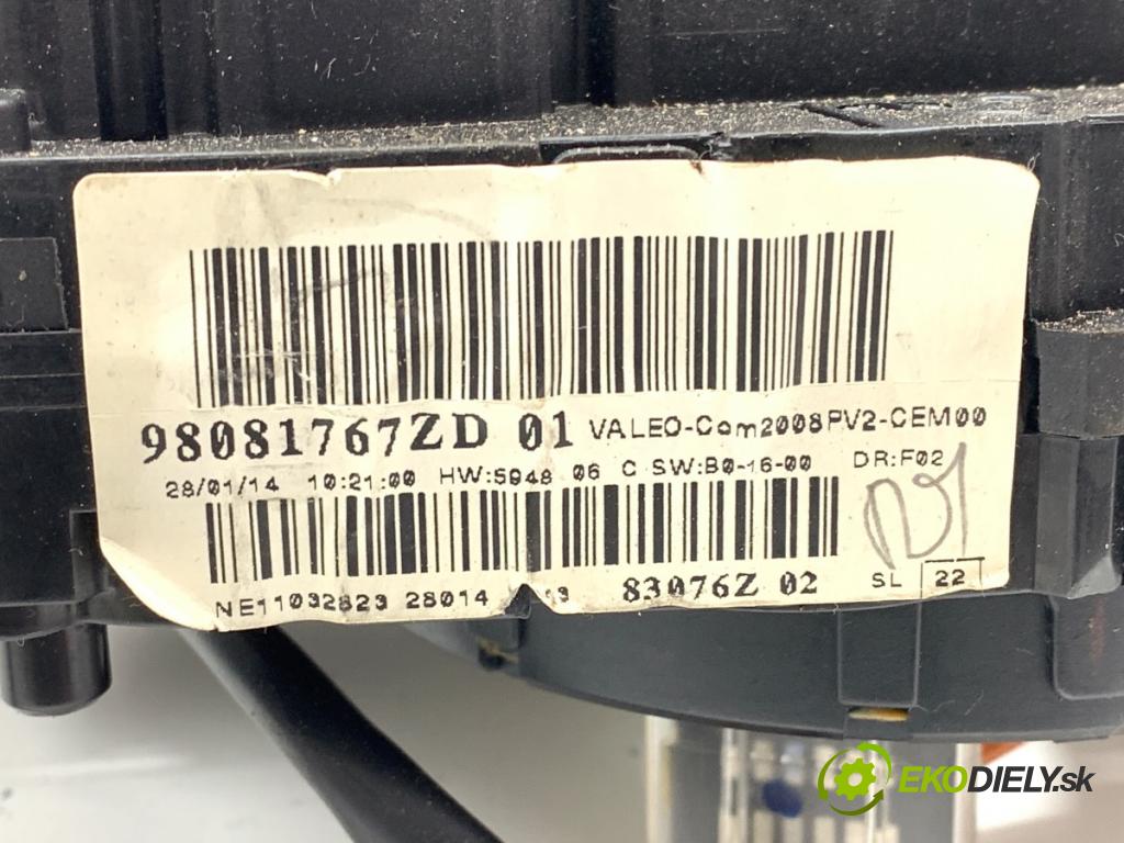 PEUGEOT 208 I liftback 2014 60 kW 1.2 VTI 82 1199 přepínač kombinovaný 98081767ZD (Páčky pod volantem)