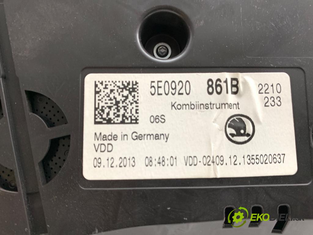 SKODA OCTAVIA III liftback 2013 132 kW 1.8 TSI 1798 prístrojovka 5E0920861B (Přístrojová deska)