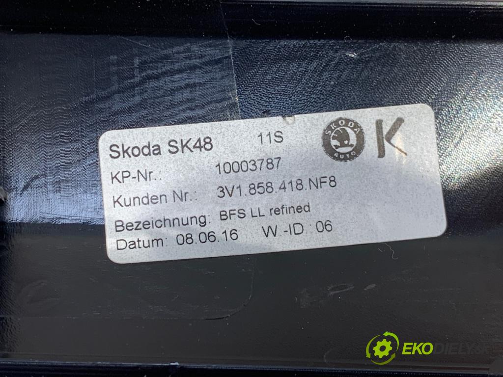 SKODA SUPERB III Kombi 2016 110 kW 2.0 TDI 1968 lišty kryt 3V1858418 3V1858415 (Lišta)