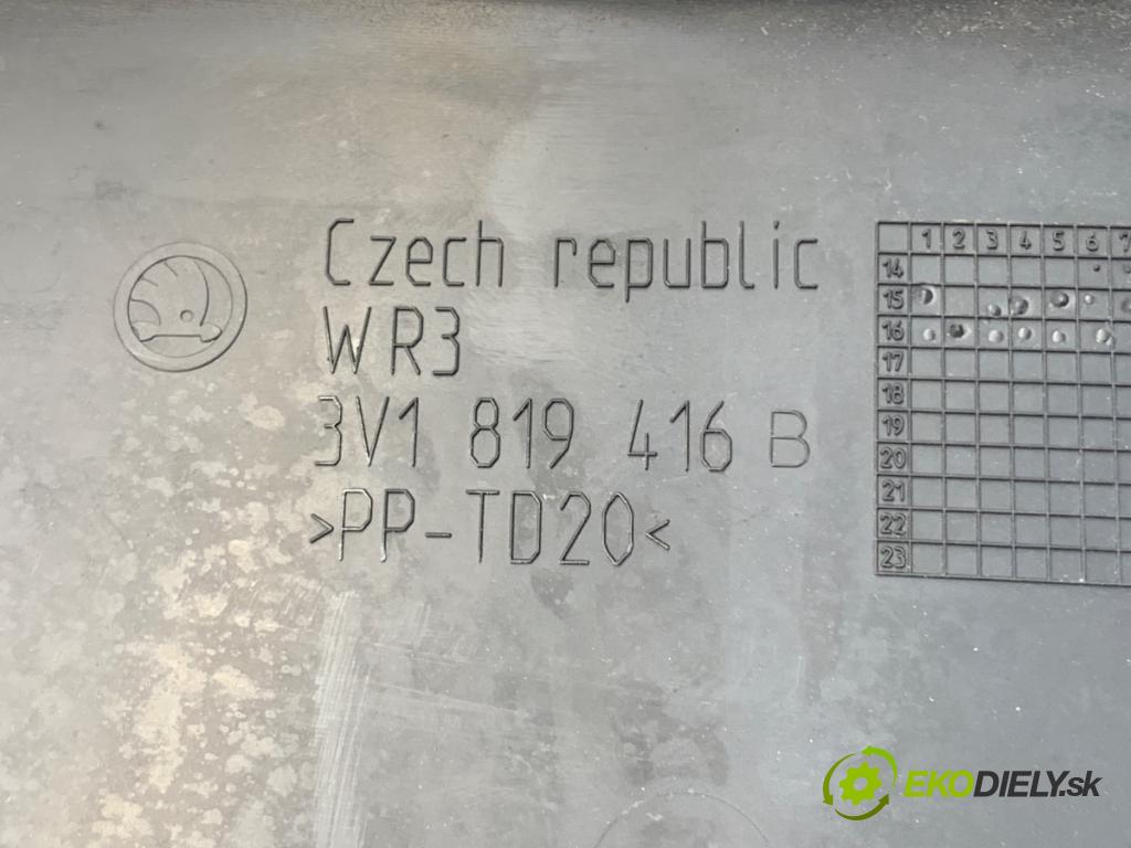 SKODA SUPERB III Kombi 2016 110 kW 2.0 TDI 1968 Torpédo, plast pod čelné okno pravé 3V1819416B