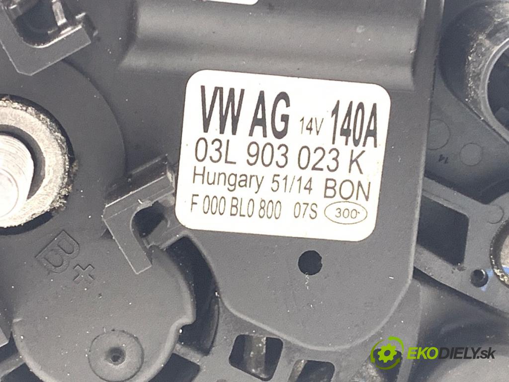 VW PASSAT B8 Kombi 2014 110 kW 2.0 TDI 1968 Alternátor 03L903023K (Alternátor)