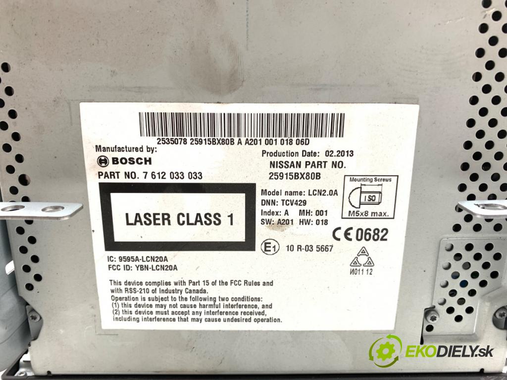 NISSAN JUKE F15 SUV 2013 81 kW 1.5 dCi 1461 RADIO 25915BX80B (Audio zařízení)