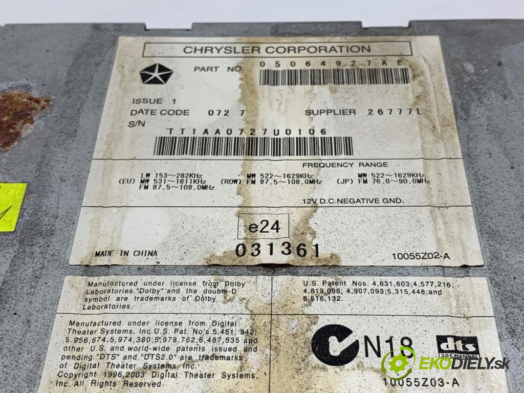 DODGE CHALLENGER coupe 2009 186 kW 3.5 3518 RADIO 05064927AE (Audio zařízení)