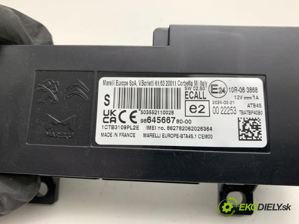 TOYOTA PROACE Nadwozie pełne/minivan 2024 75 kW 1.5 D-4D 100 (BPZMD) 1499 Modul BLUETOOTH 9864566780 (Riadiaca jednotka ostatné)