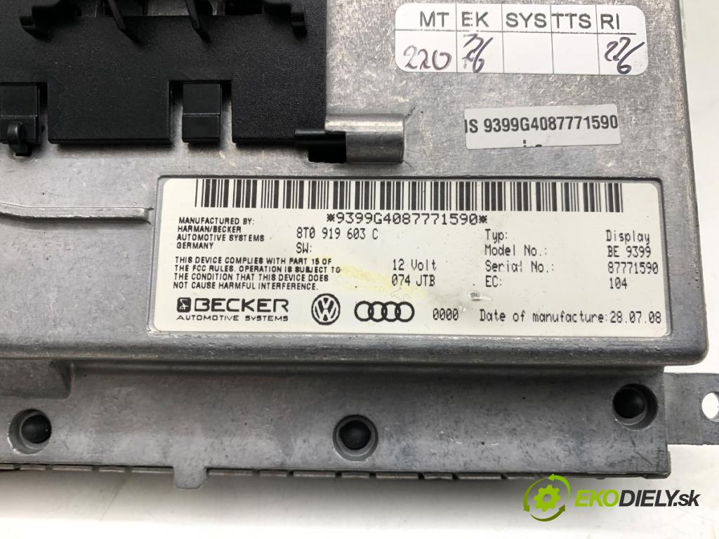AUDI A4 B8 Kombi 2008 105 kW 2.0 TDI 1968 Displej 8T0919603C (Přístrojová deska)