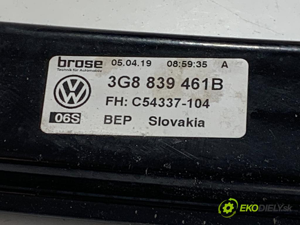 VW ARTEON liftback 2019 110 kW 2.0 TDI 1968 mechanismus okna levý zadní část 3G8839461B