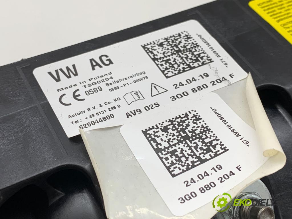 VW ARTEON liftback 2019 110 kW 2.0 TDI 1968 AirBag spolujazdca 3G0880204F (Airbag)