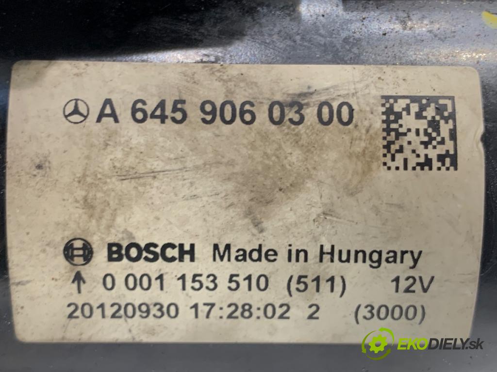 MERCEDES-BENZ W246 liftback 2012 100 kW B 200 CDI (246.201) 1796 startér A6459060300 (Startér)
