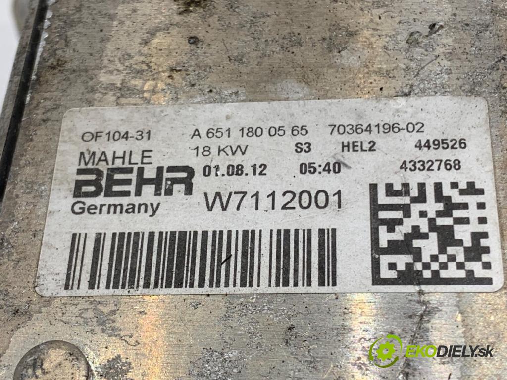 MERCEDES-BENZ W246 liftback 2012 100 kW B 200 CDI (246.201) 1796 obal filtra oleje A6511800565 (Kryt olejového filtru)