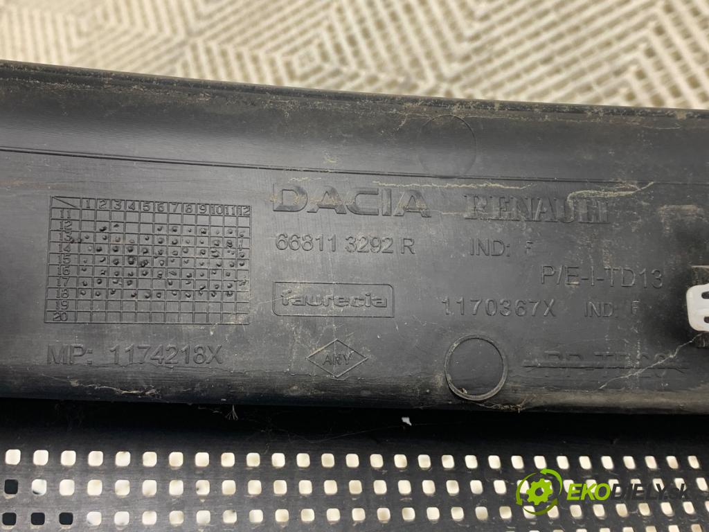 DACIA LOGAN II Kombi 2019 70 kW 1.5 Blue dCi 95 (K8JL) 1461 Torpédo, plast pod čelné okno 668113292R (Torpédo (plast pod čelným sklom))