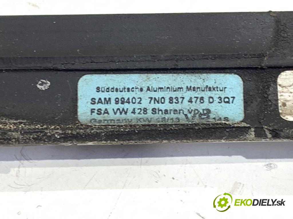 VW SHARAN nadwozie wielkoprzestrzenne (MPV) 2013 130 kW 2.0 TDI 1968 lišta Sbírání: přední část pravý 7N0837476D