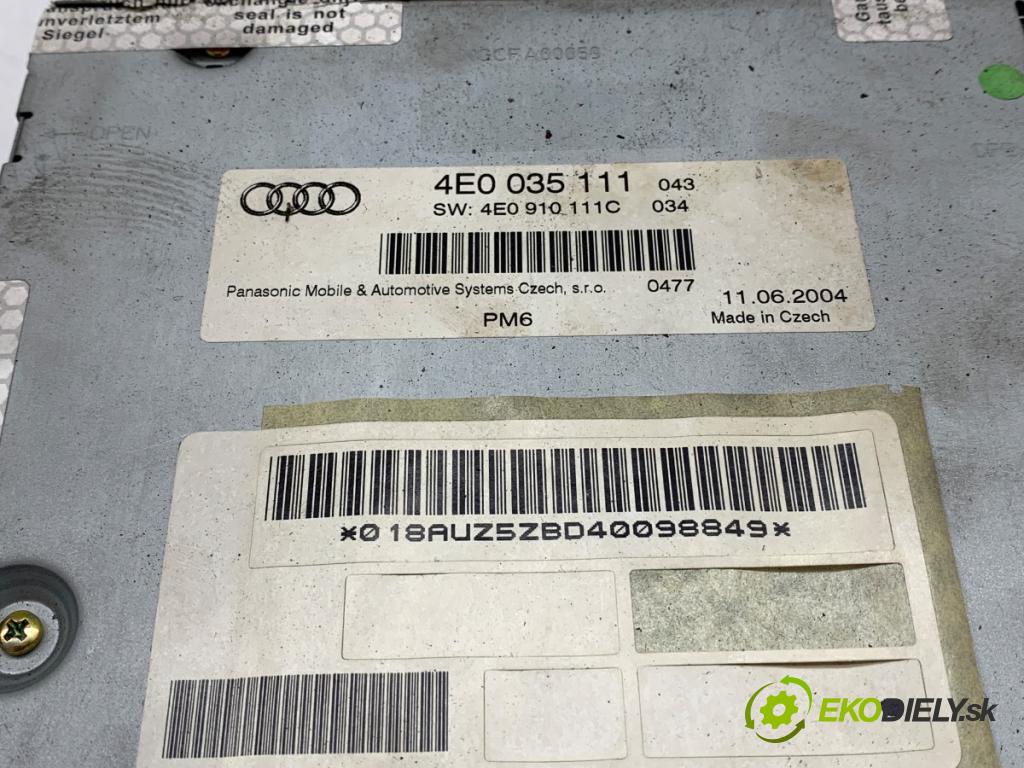 AUDI A6 C6 sedan 2004 165 kW 3.0 TDI quattro 2967 měnič CD 4E0035111 (CD měnič)
