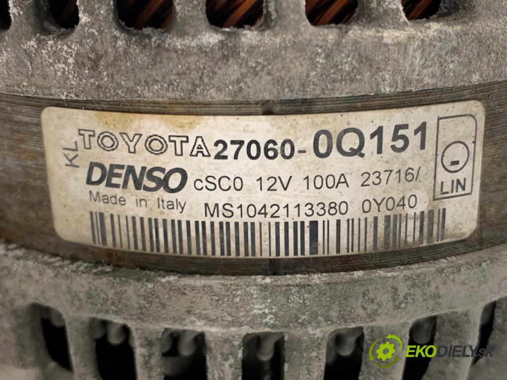 TOYOTA YARIS III liftback 2016 51 kW 1.0 (KSP130_) 998 Alternátor 27060-0Q151 (Alternátor)