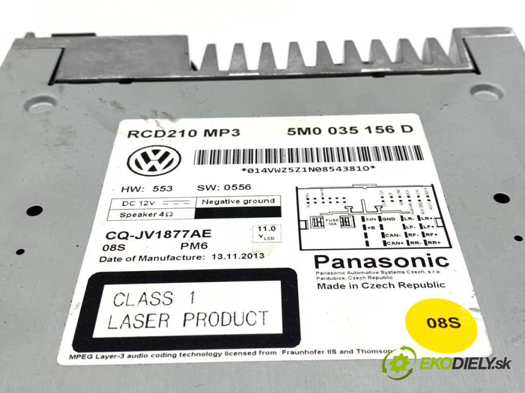 VW POLO V liftback 2013 44 kW 1.2 1198 RADIO 5M0035156D (Audio zařízení)