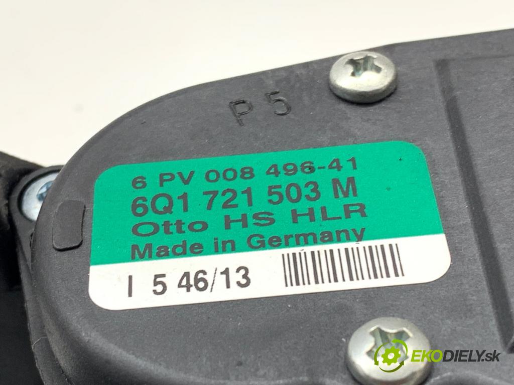 VW POLO V liftback 2013 44 kW 1.2 1198 potenciometr plynového pedálu 6Q1721503M (Potenciometr plynového pedálu)