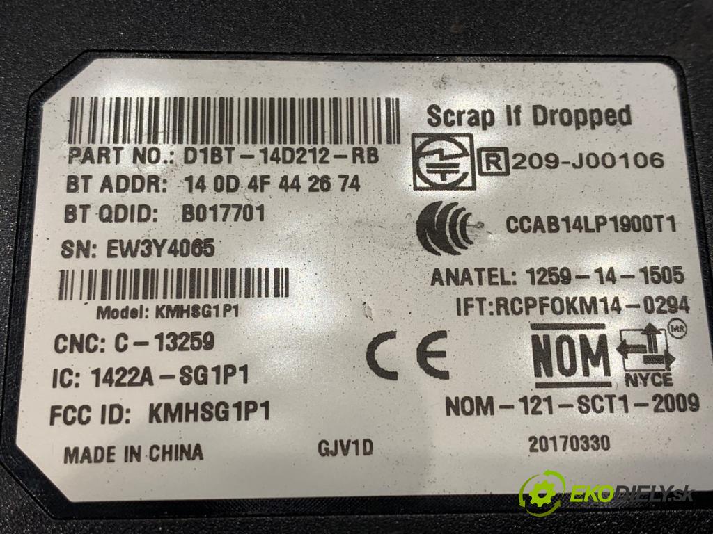 FORD B-MAX nadwozie wielkoprzestrzenne (MPV) 2017 74 kW 1.0 EcoBoost 998 modul BLUETOOTH D1BT-14D212-RB (Řídící jednotka ostatní)