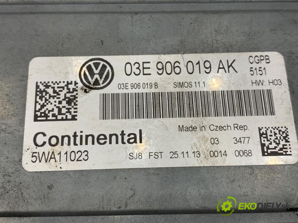 VW POLO V liftback 2013 44 kW 1.2 1198 řídící jednotka motora 03E906019AK (Řídicí jednotka)