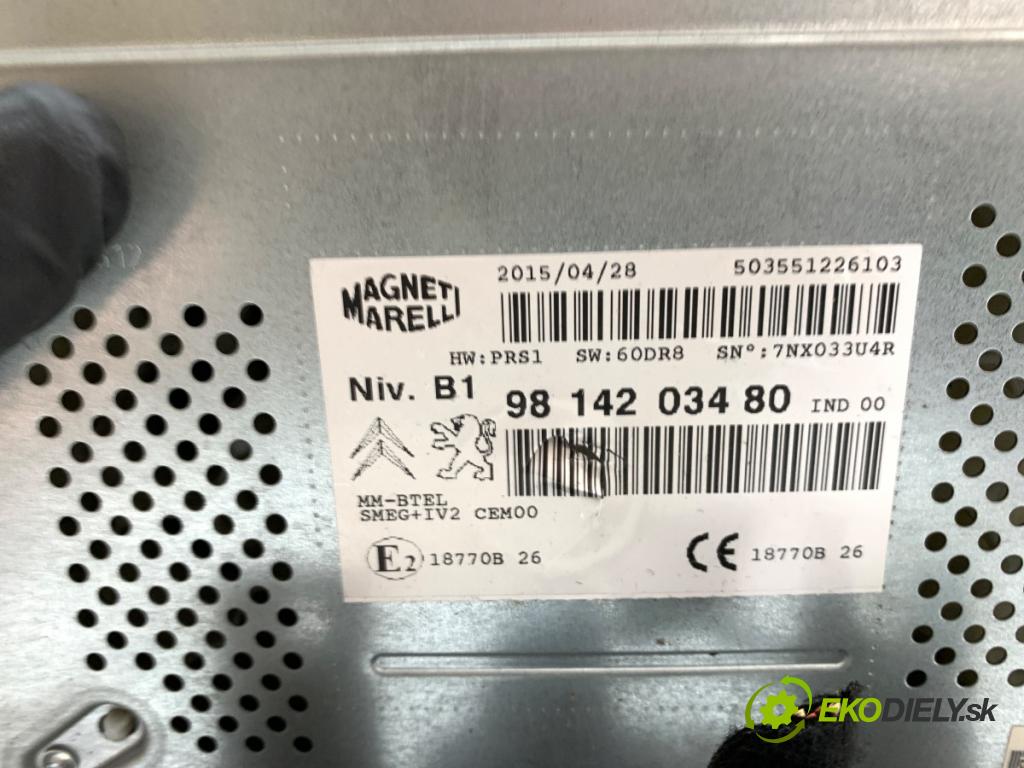 CITROEN BERLINGO II Nadwozie pełne/minivan 2015 66 kW 1.6 HDi 90 16V 1560 RADIO Displej 9814203480