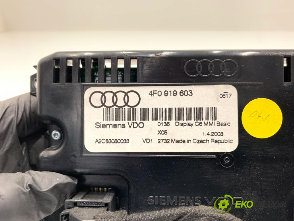AUDI A6 C6 sedan 2008 125 kW 2.0 TFSI 1984 Displej 4F0919603 (Přístrojová deska)