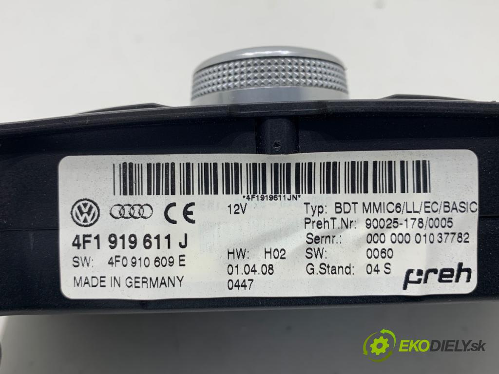 AUDI A6 C6 sedan 2008 125 kW 2.0 TFSI 1984 Panel ovládaní radia 4F1919611J (Páčky pod volantem)
