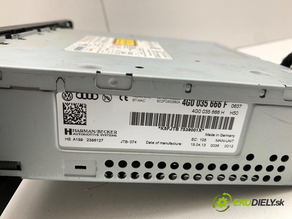 AUDI A6 C7 Kombi 2013 130 kW 2.0 TDI 1968 RADIO 4G0035666F (Audio zariadenie)