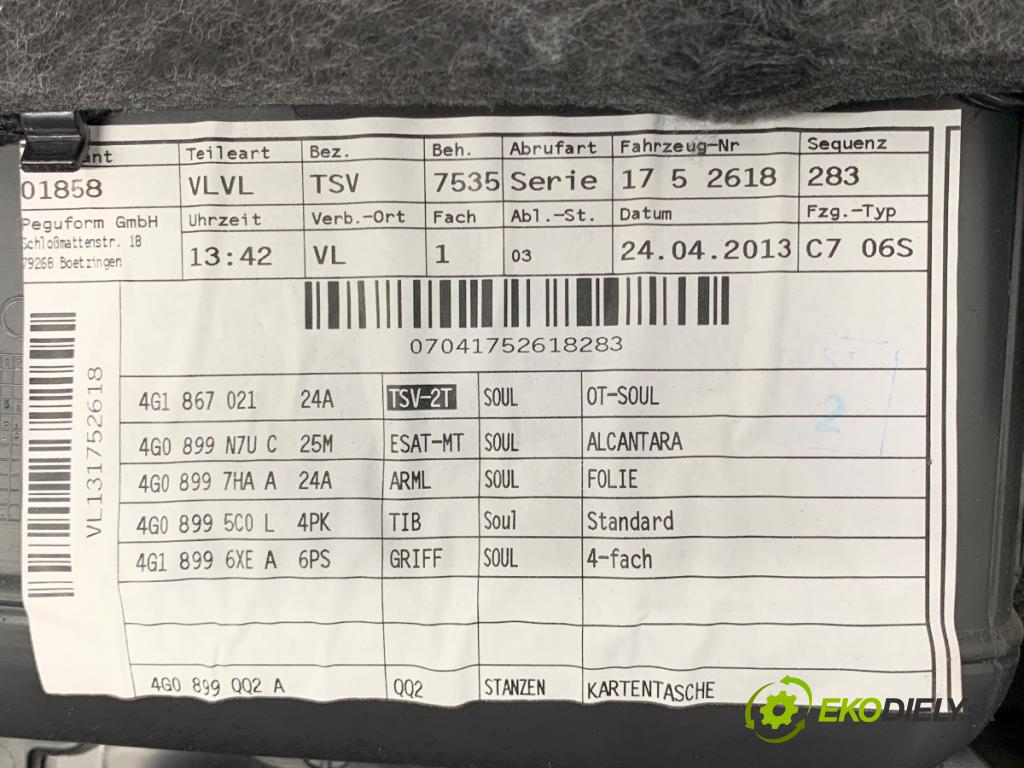 AUDI A6 C7 Kombi 2013 130 kW 2.0 TDI 1968 ča dveře levý přední část
