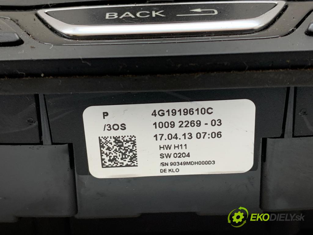 AUDI A6 C7 Kombi 2013 130 kW 2.0 TDI 1968 Panel ovládania radia 4G1919610C (Prepínacie páčky pod volantom)