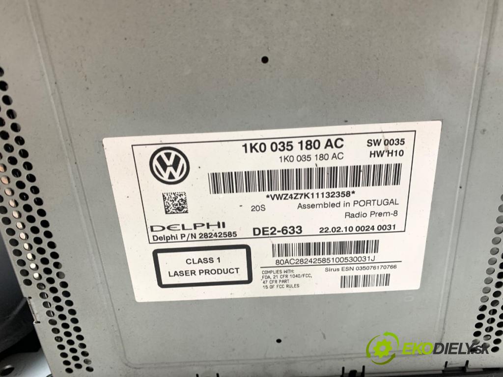 VW PASSAT CC B6 coupe 2010 147 kW 2.0 TFSI 1984 RADIO 1K0035180AC (Audio zařízení)