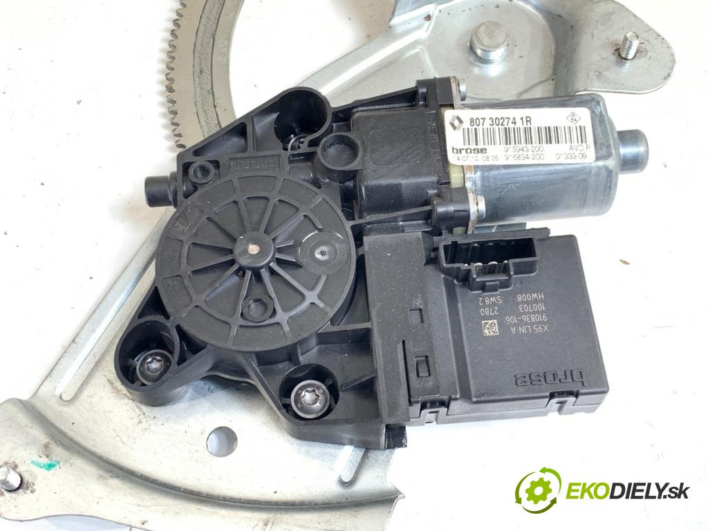 RENAULT GRAND SCENIC III nadwozie wielkoprzestrzenne (MPV) 2010 103 kW 2.0 16V (JZ0G) 1997 Mechanizmus okna pravy predný 807302741R