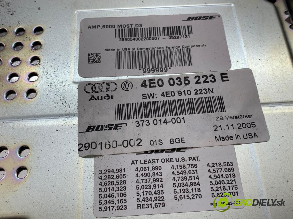 AUDI A8 D3 sedan 2005 191 kW 3.2 FSI 3123 zesilovač BOSE 4E0035223E (Zesilovač)