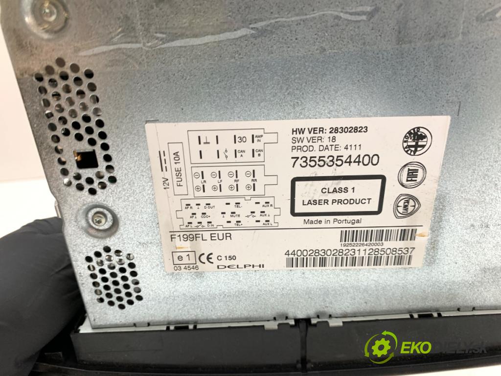 FIAT PUNTO EVO liftback 2011 51 kW 1.2 1242 RADIO 7355354400 (Audio zařízení)