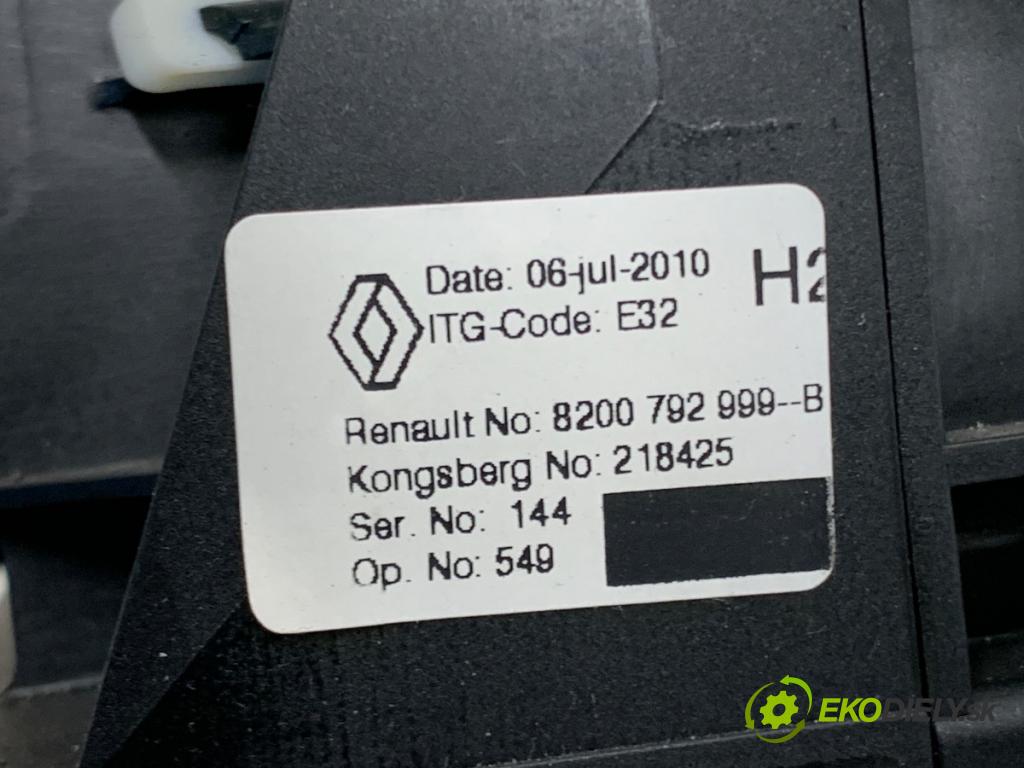 RENAULT GRAND SCENIC III nadwozie wielkoprzestrzenne (MPV) 2010 103 kW 2.0 16V (JZ0G) 1997 kulisa 8200792999 (Řadicí páka (kulisa) )