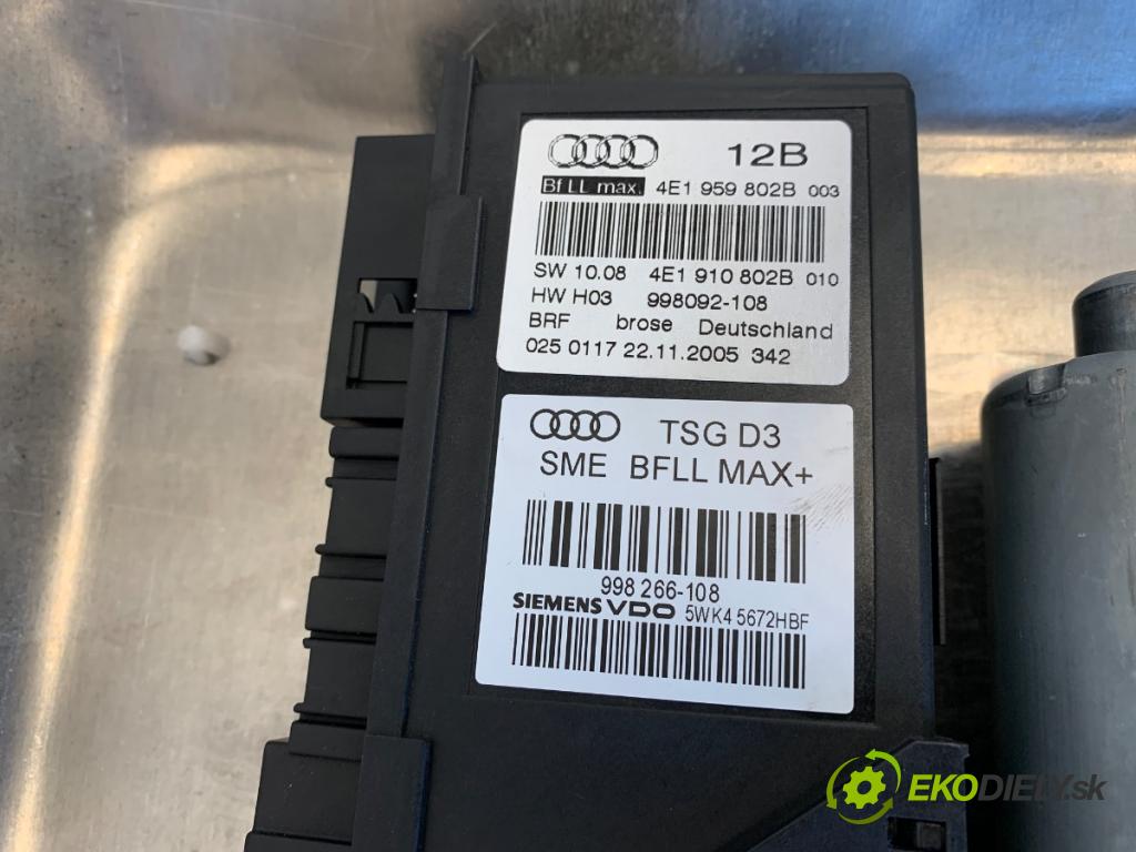 AUDI A8 D3 sedan 2005 191 kW 3.2 FSI 3123 mechanismus okna pravý přední část 4E0837850
