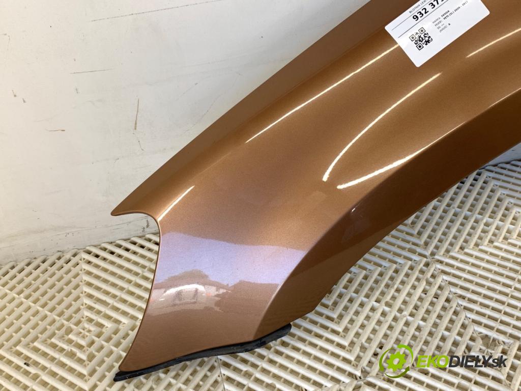 SKODA YETI SUV 2012 90 kW 1.4 TSI 1390 Blatník ľavy predný LF2V