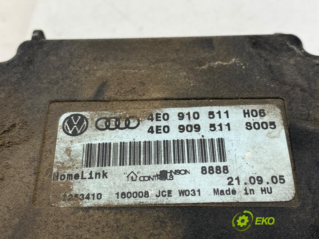 AUDI A8 D3 sedan 2005 191 kW 3.2 FSI 3123 Modul Riadiaca jednotka HOMELINK: otvárania BRÁNY: 4E0910511