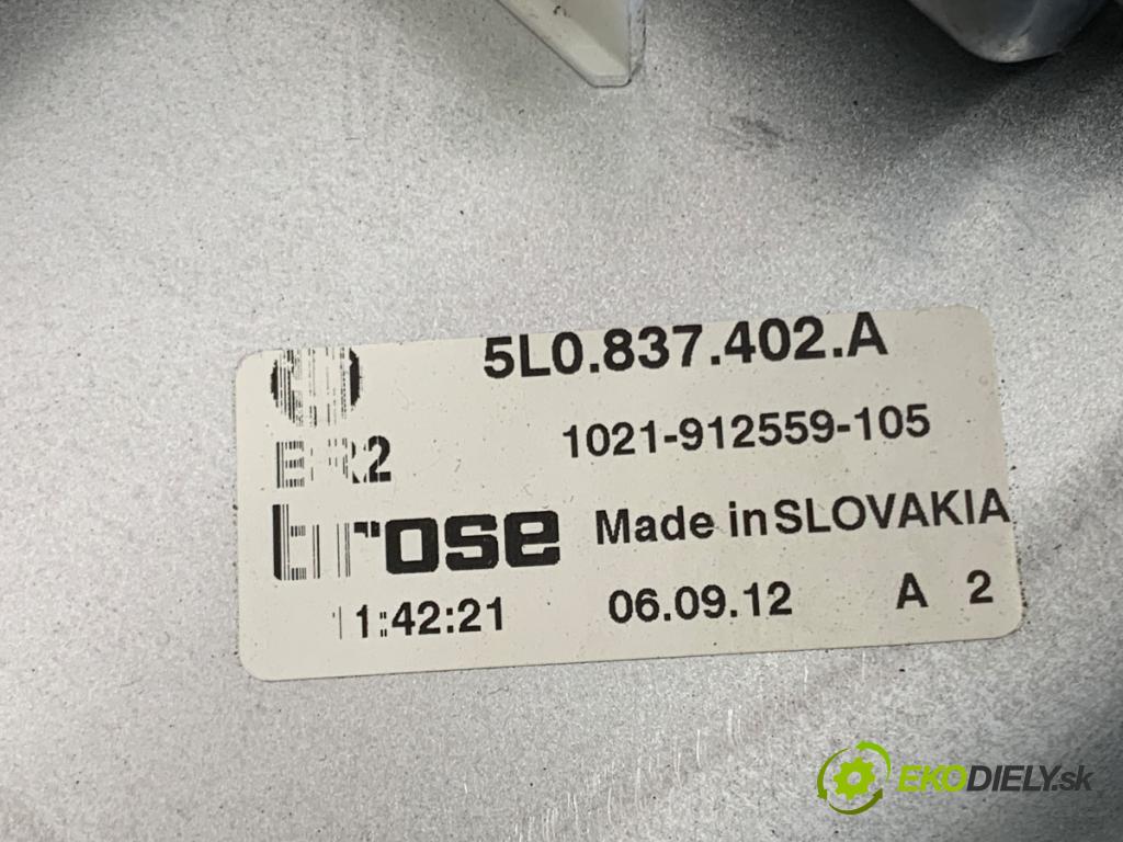 SKODA YETI SUV 2012 90 kW 1.4 TSI 1390 Mechanizmus okna pravy predný 5L0837402A