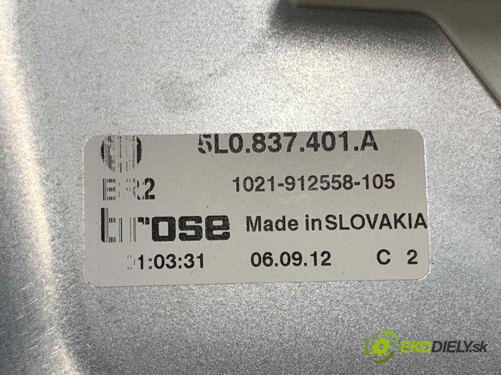 SKODA YETI SUV 2012 90 kW 1.4 TSI 1390 Mechanizmus okna ľavy predný 5L0837401A