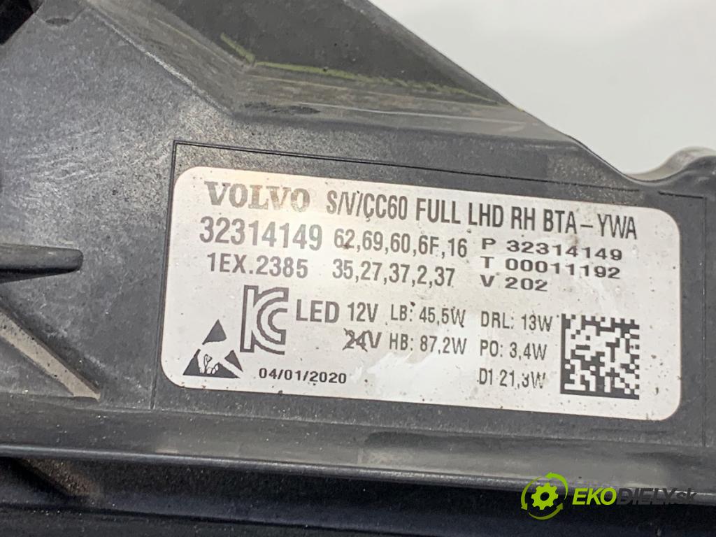 VOLVO S60 III sedan 2020 140 kW T4 1969 Svetlomet pravy predný 32314149