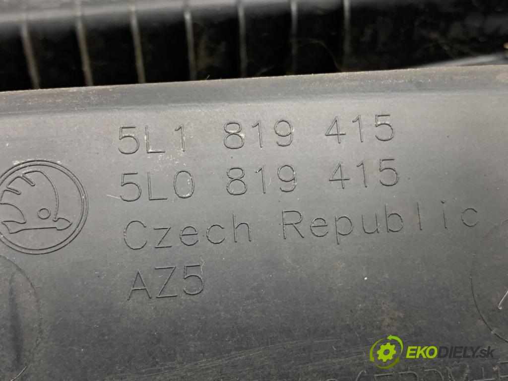 SKODA YETI SUV 2012 90 kW 1.4 TSI 1390 Torpédo, plast pod čelné okno 5L1819415 (Torpédo (plast pod čelným sklom))