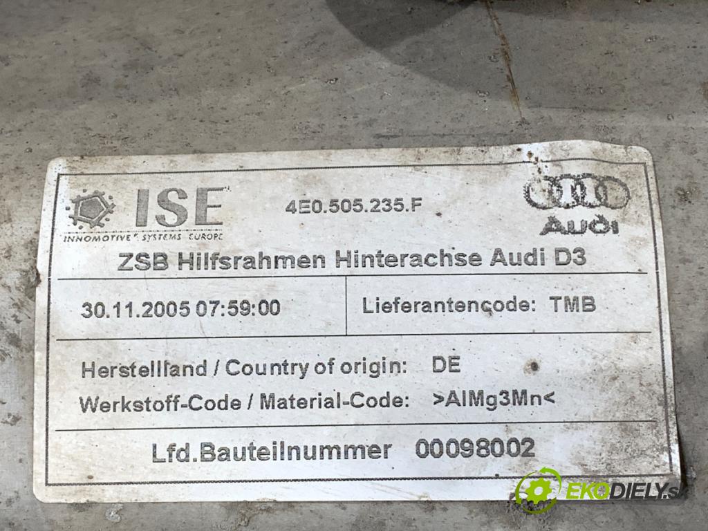 AUDI A8 D3 sedan 2005 191 kW 3.2 FSI 3123 výztuha zadní část 4E0505235F