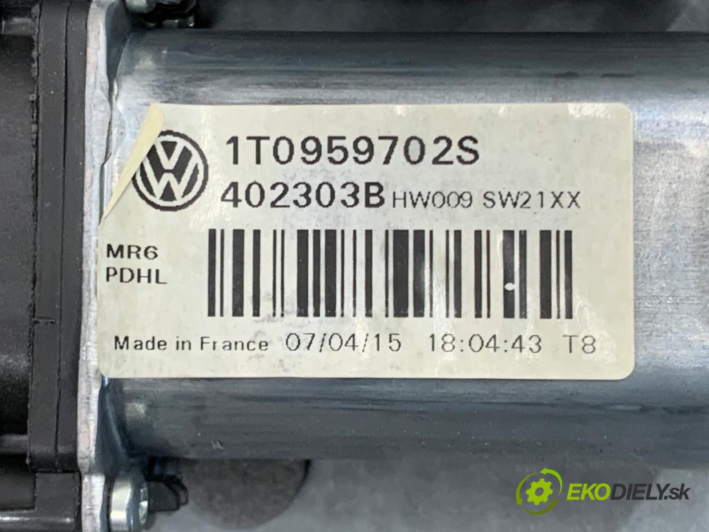 VW TOURAN nadwozie wielkoprzestrzenne (MPV) 2015 130 kW 2.0 TDI 1968 Mechanizmus okna pravy predný 5K0959792A