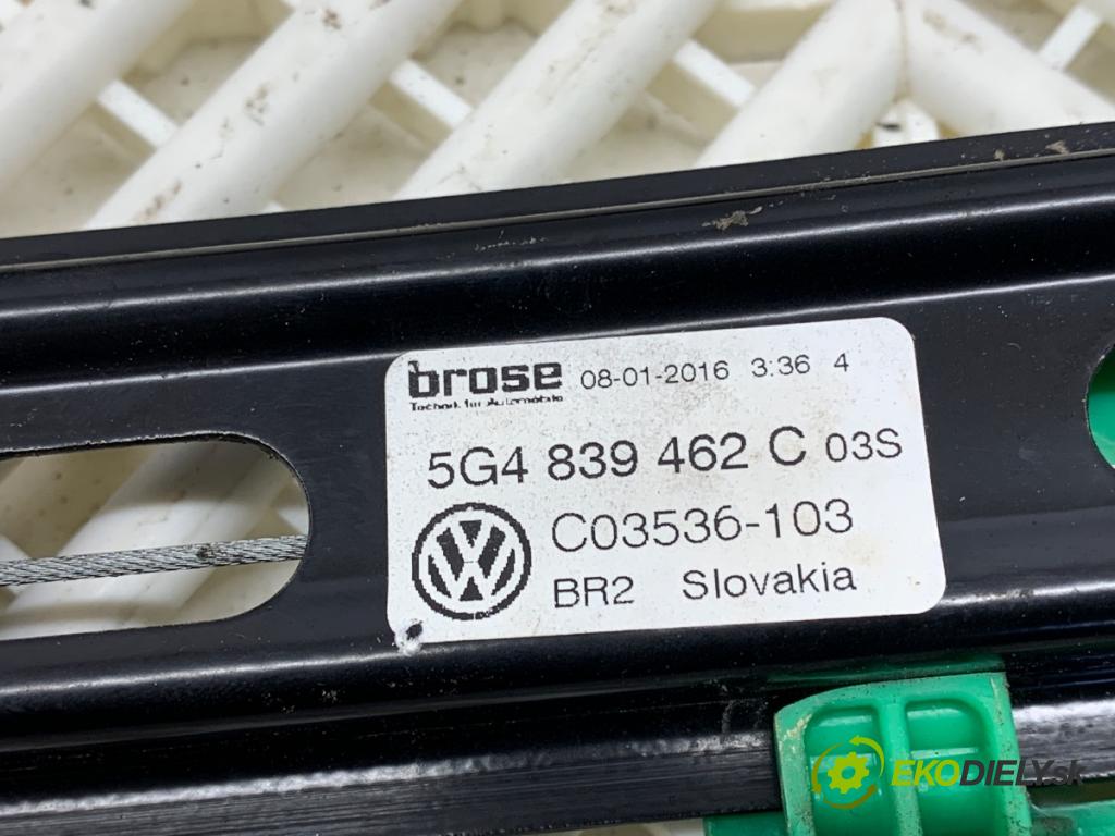 VW GOLF VII Kombi 2016 81 kW 1.6 TDI 1598 mechanismus okna pravý zadní část 5G4839462C