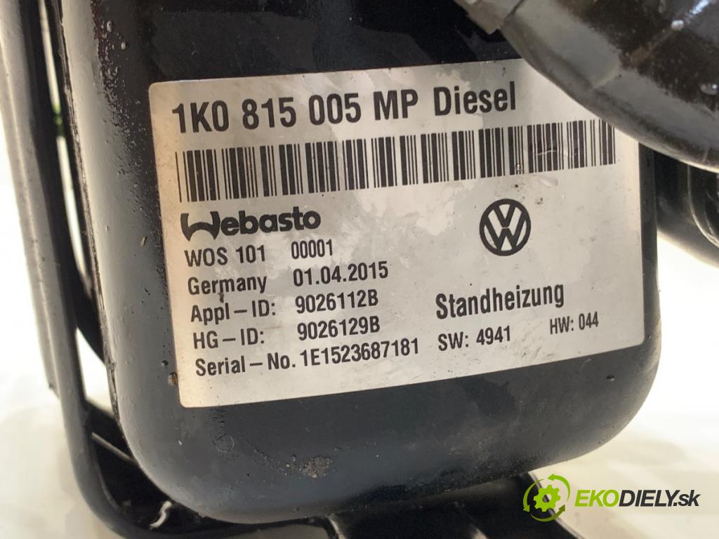 VW TOURAN nadwozie wielkoprzestrzenne (MPV) 2015 130 kW 2.0 TDI 1968 Webasto 1K0815005MP (Webasto (nezávislé kúrenie))